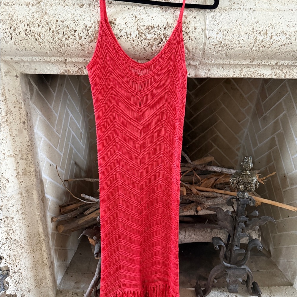 525 America Red Knit Swim Coverup - Picture 3 of 11